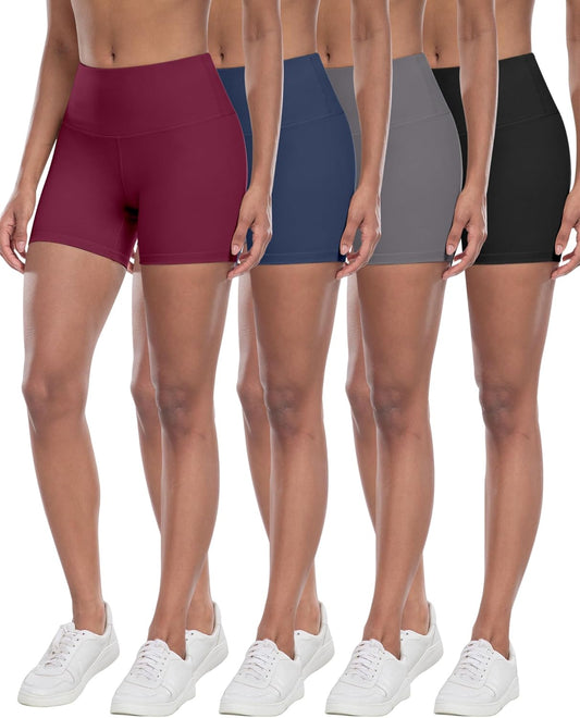 High Waisted Spandex Biker Shorts, Workout Booty Soft Yoga Shorts for Women